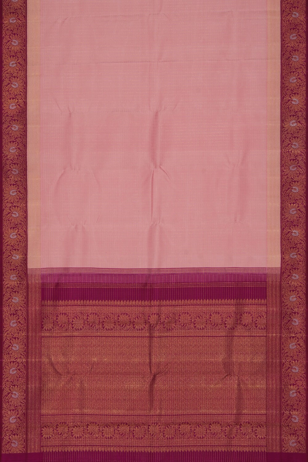 Image of Arani Silk Kattam Pink Saree